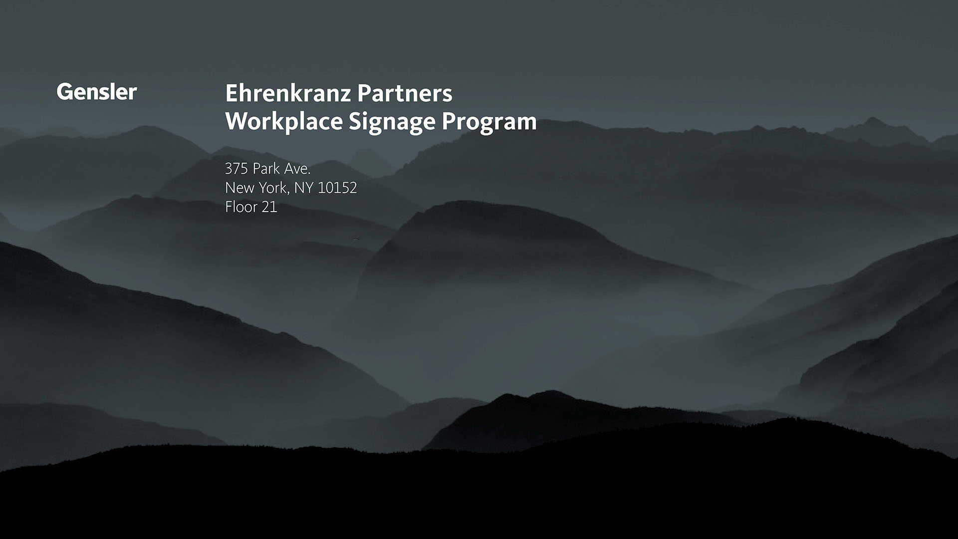 Ehrenkranz Partners Workplace Signage Program
