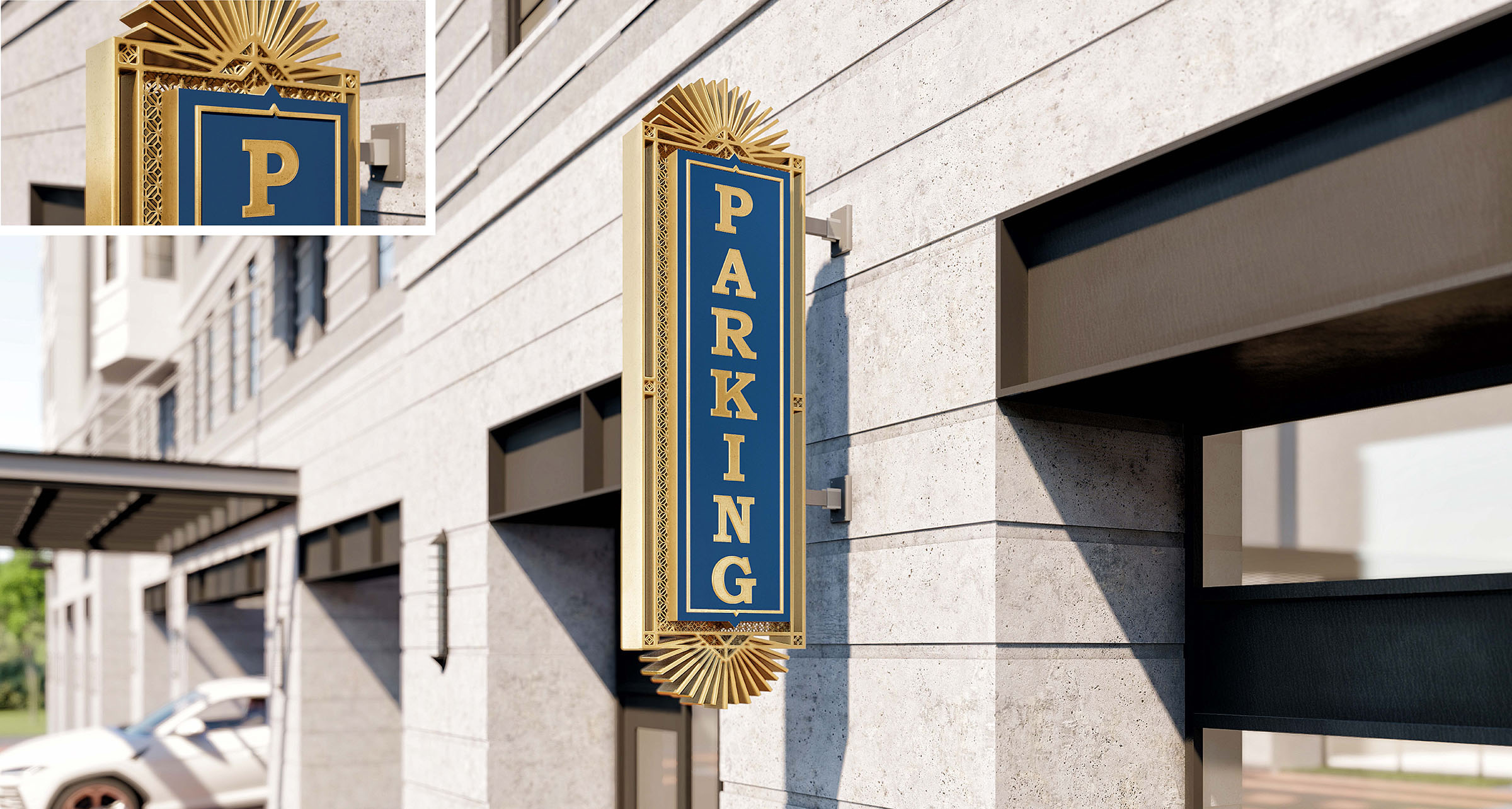 Garage Entrance Canopy Mockup