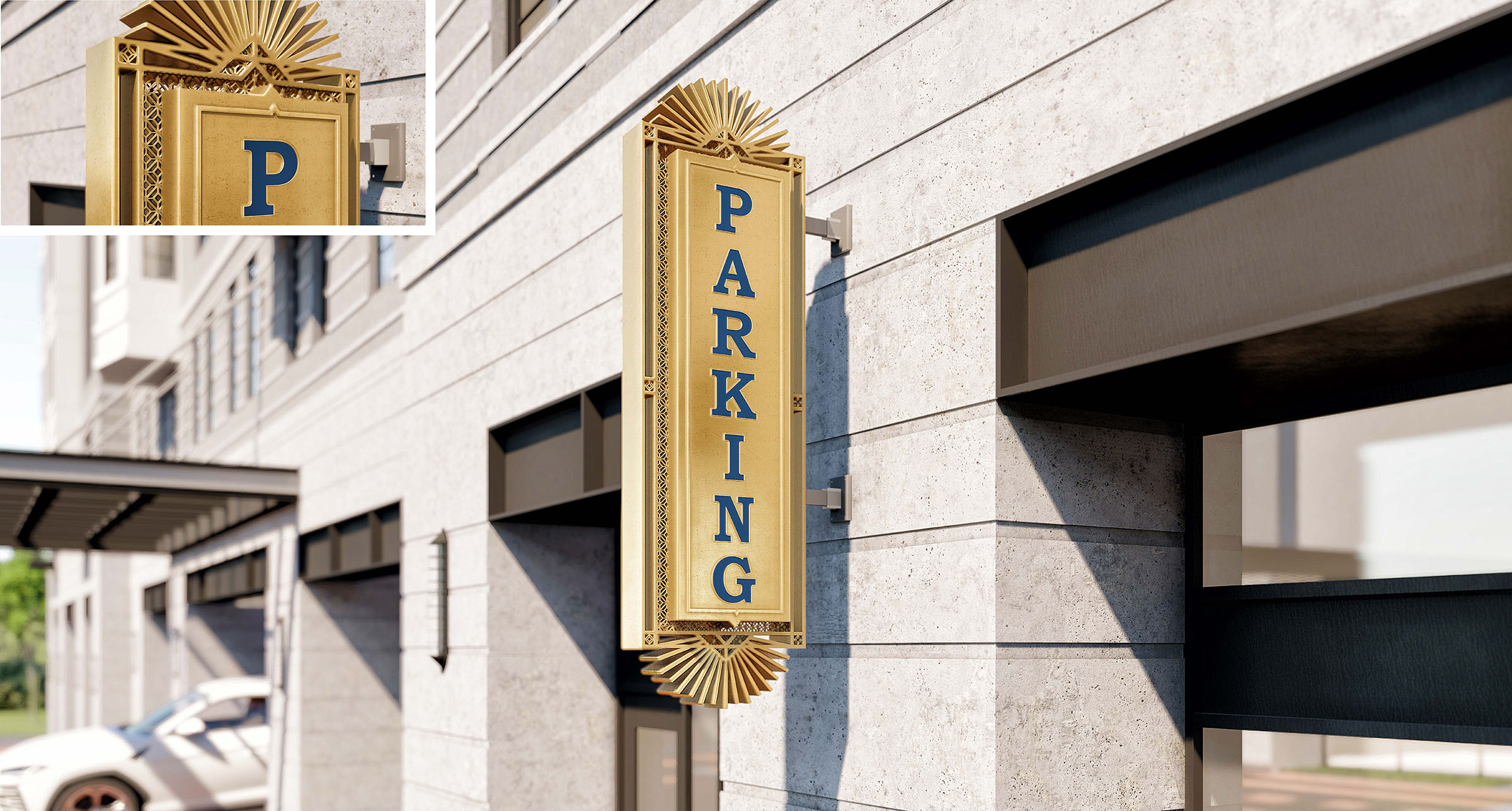 Garage Entrance Canopy Mockup