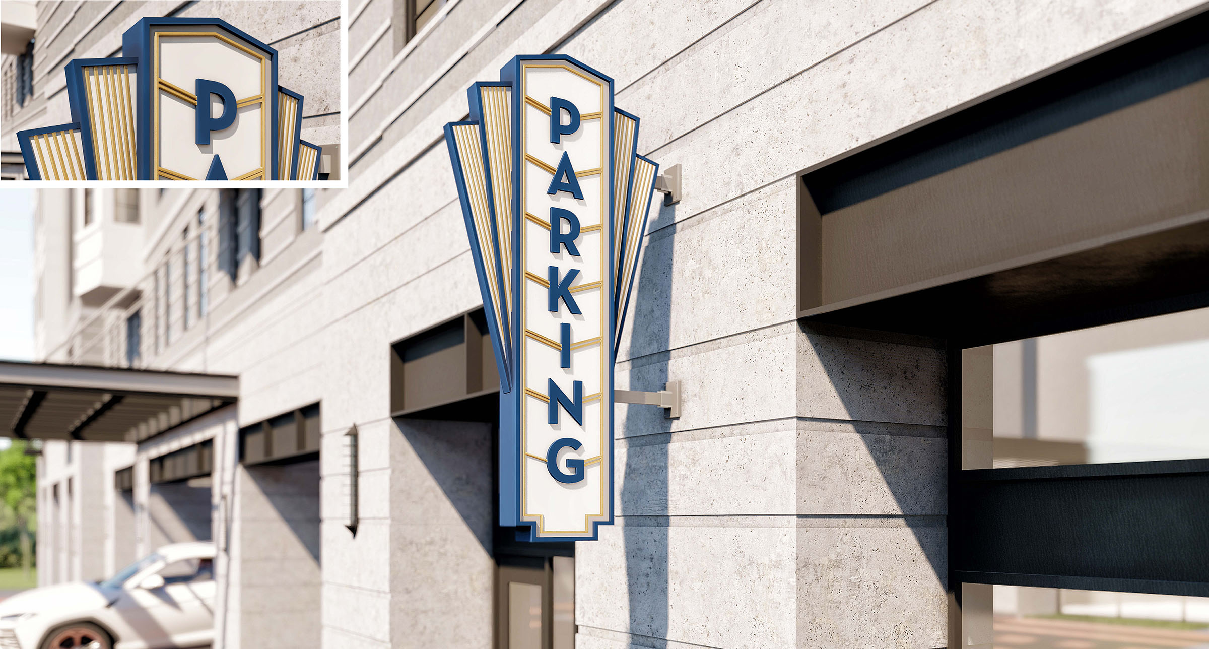 Garage Entrance Canopy Mockup