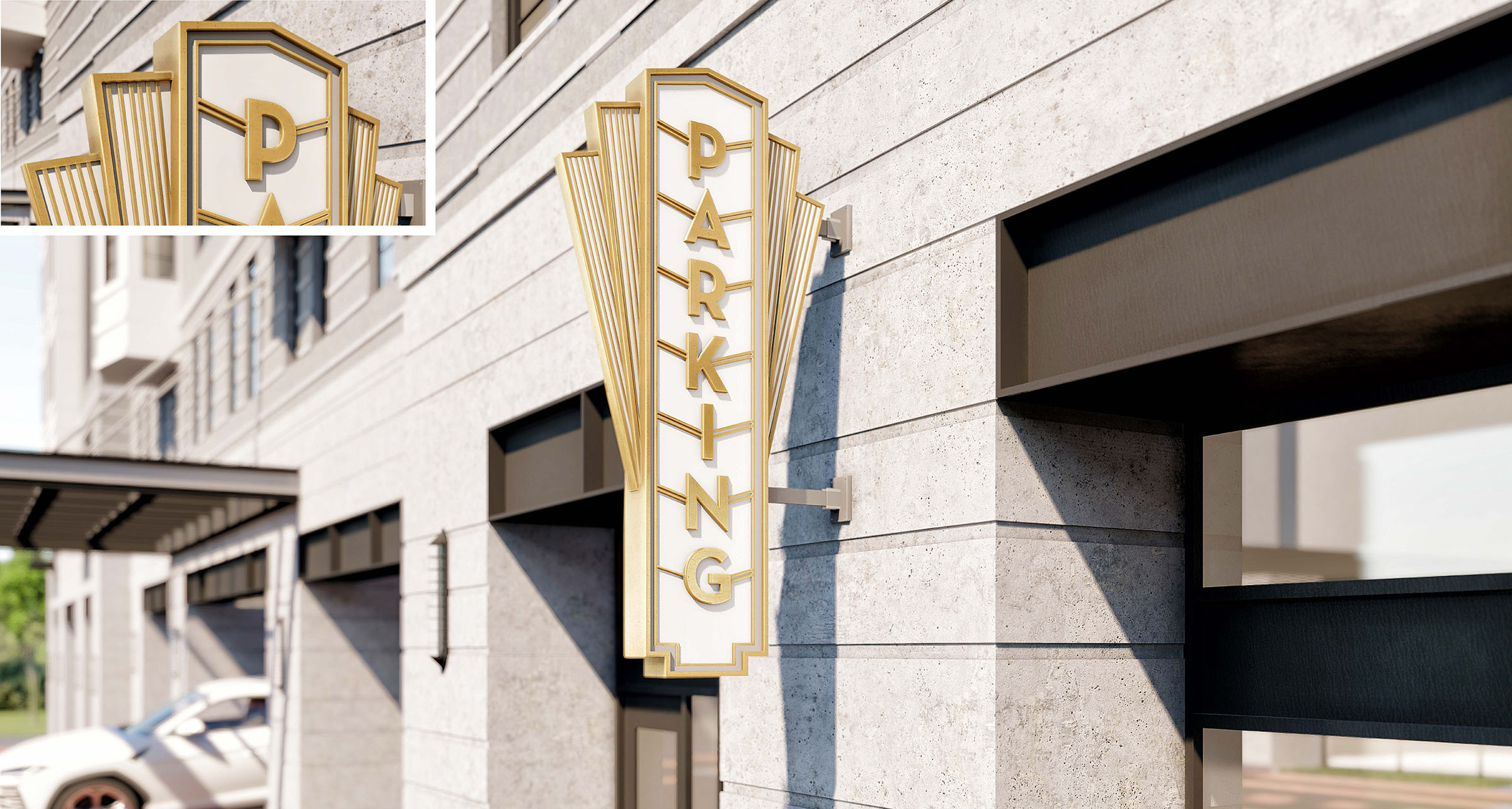 Garage Entrance Canopy Mockup